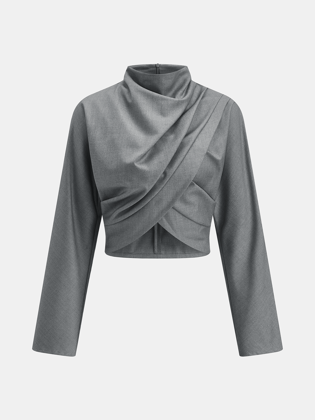 Drapeado Cruzado Blusa & Pierna Ancha Pantalón Set