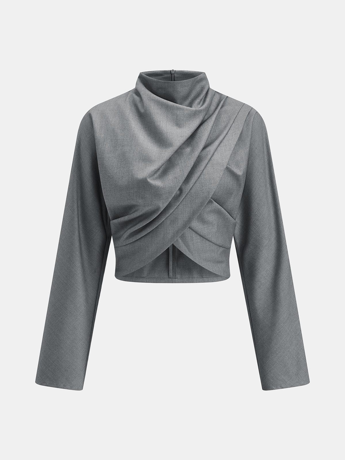 Drapeado Cruzado Blusa & Pierna Ancha Pantalón Set