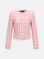Gingham Tweed Chaqueta mini Falda Set
