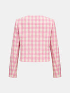 Gingham Tweed Chaqueta mini Falda Set