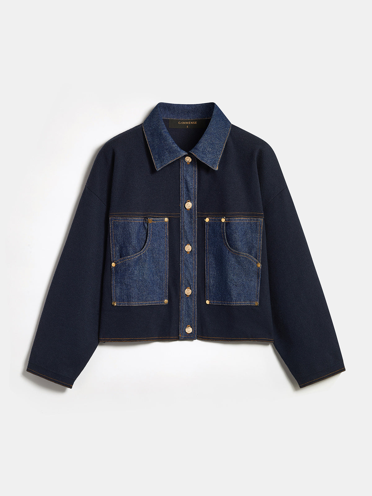 Chaqueta Corta Denim y Punto