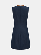 Efecto Piel Piping estribo Decor Minivestido