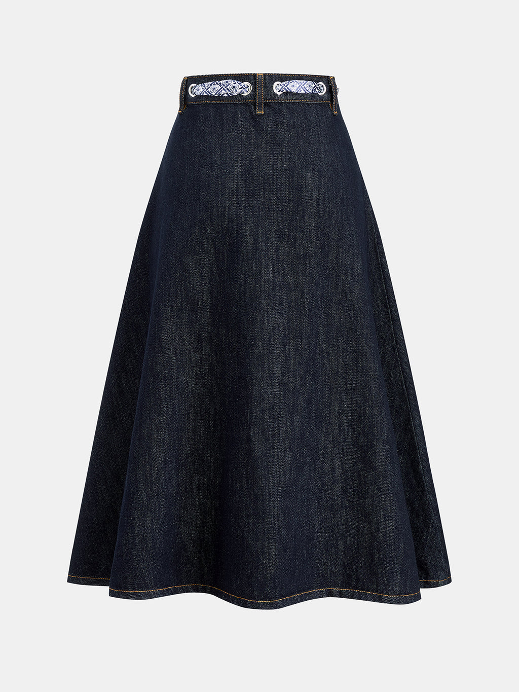 Falda Midi Denim con Pañuelo