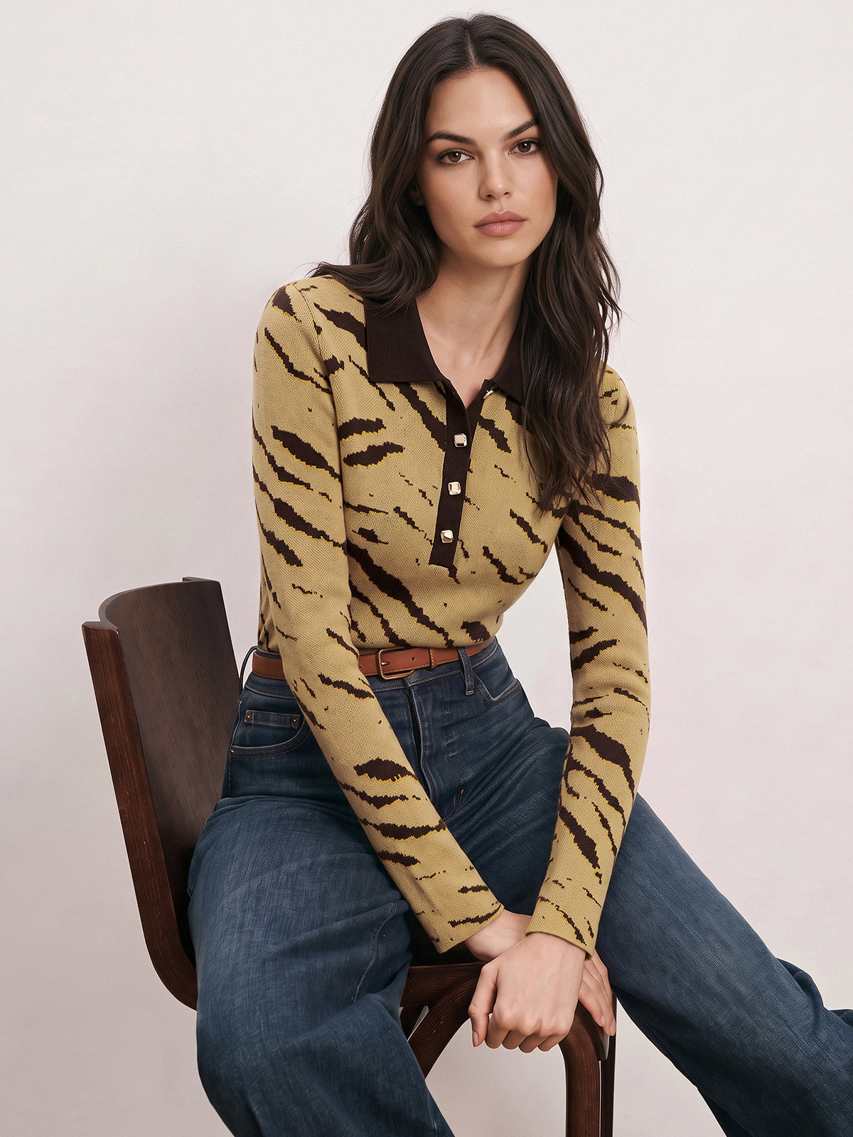 Polo de Lana Animal Print