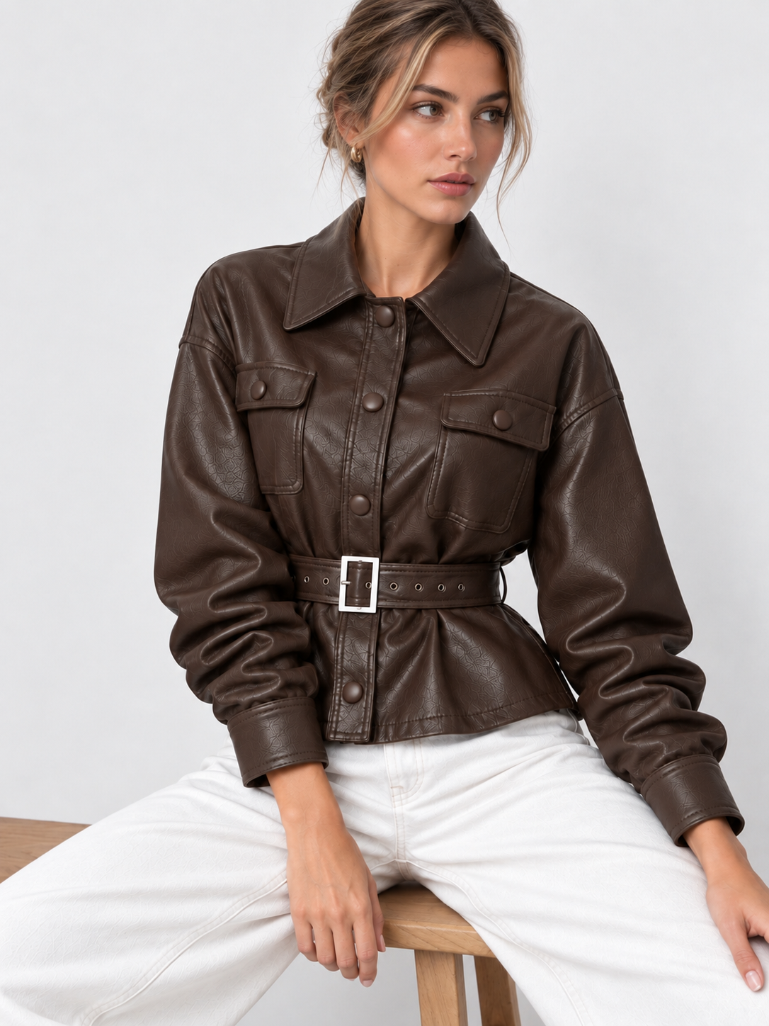 Chaqueta Utility Efecto Piel