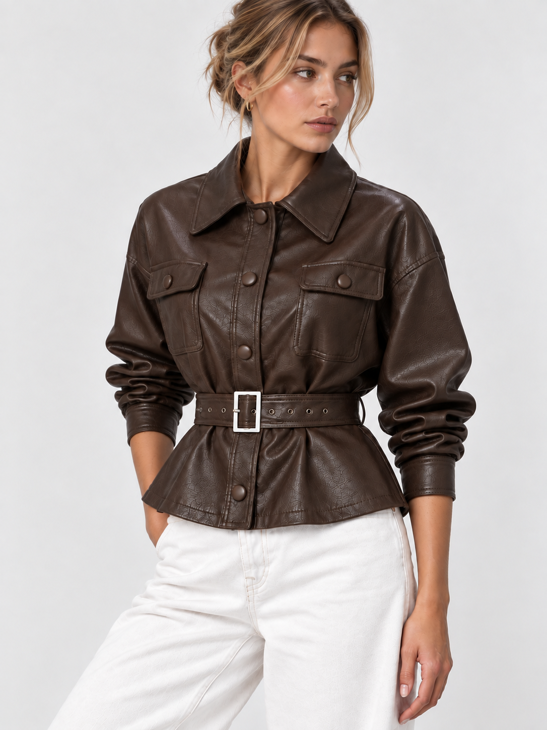 Chaqueta Utility Efecto Piel