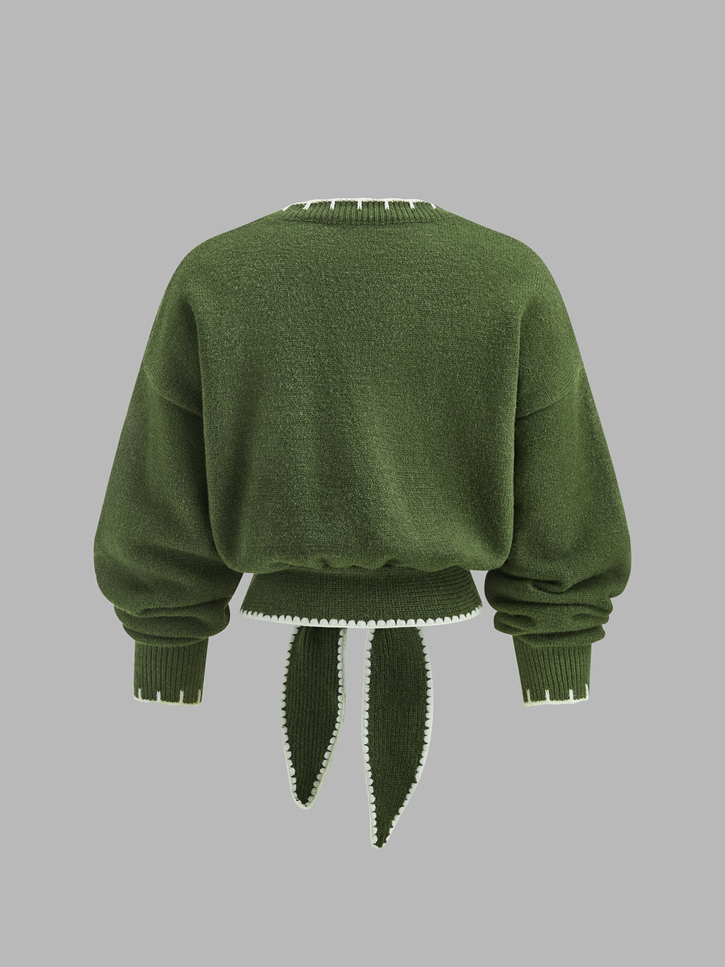 Ribete en Contraste Tie-frontal Cropped Punto jersey