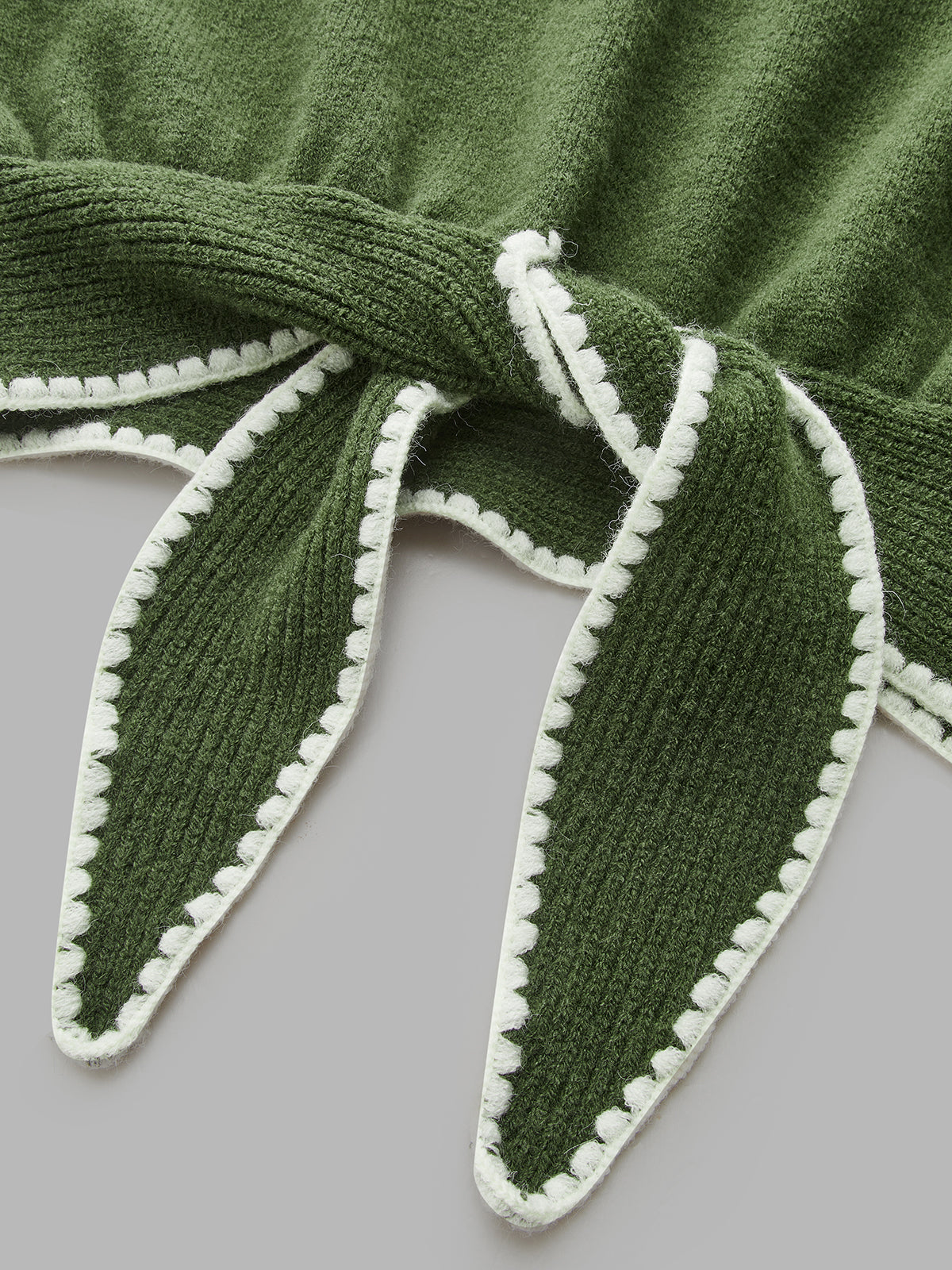 Ribete en Contraste Tie-frontal Cropped Punto jersey