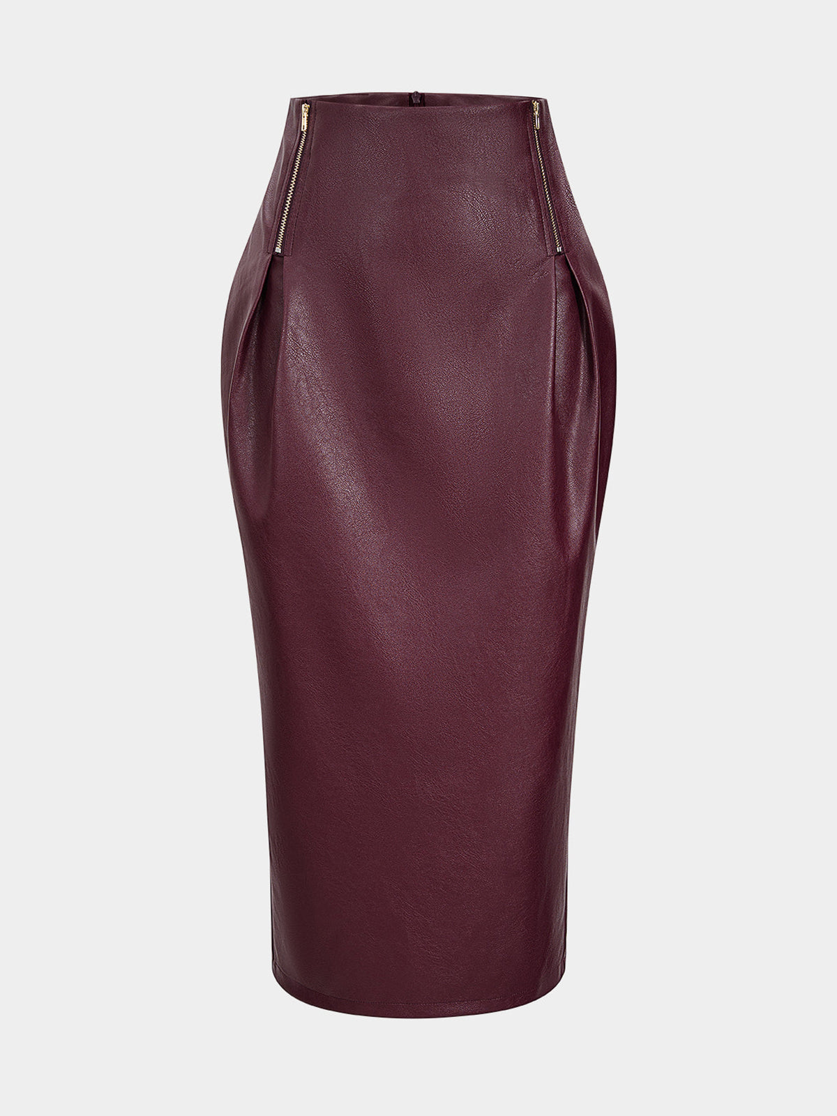 Falda Midi Efecto Piel