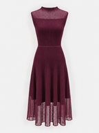 Vestido Canalé con Bajo Transparente