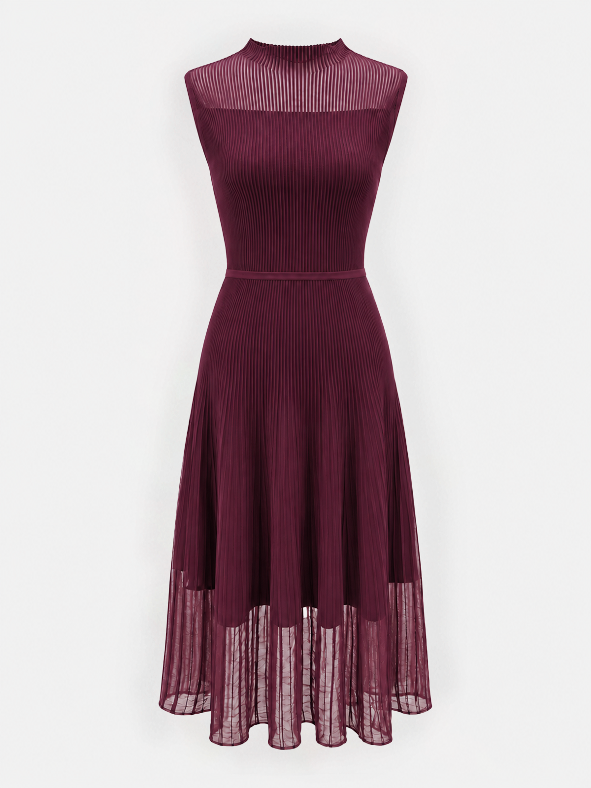 Vestido Canalé con Bajo Transparente