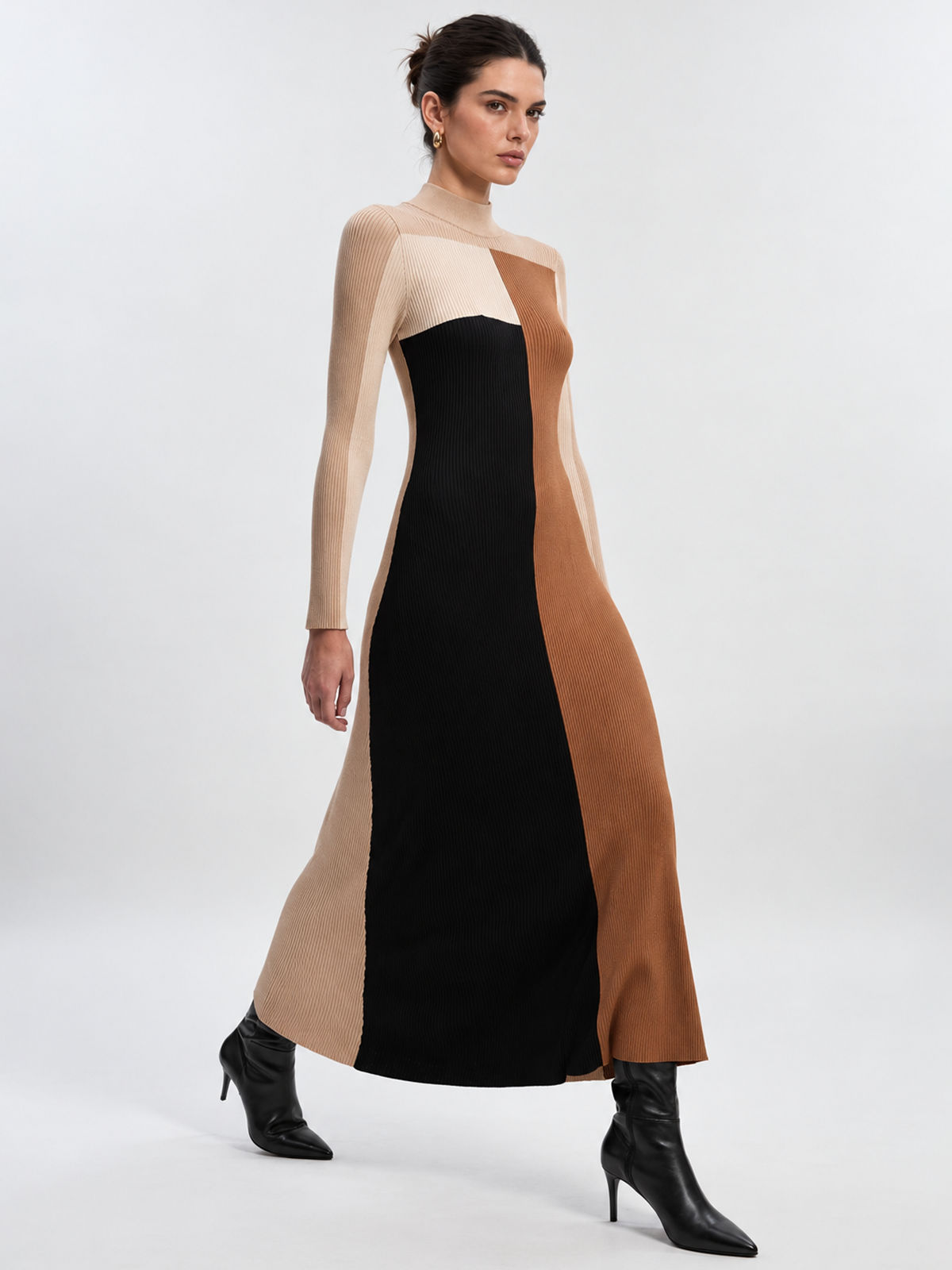 Vestido Canalé Color Block