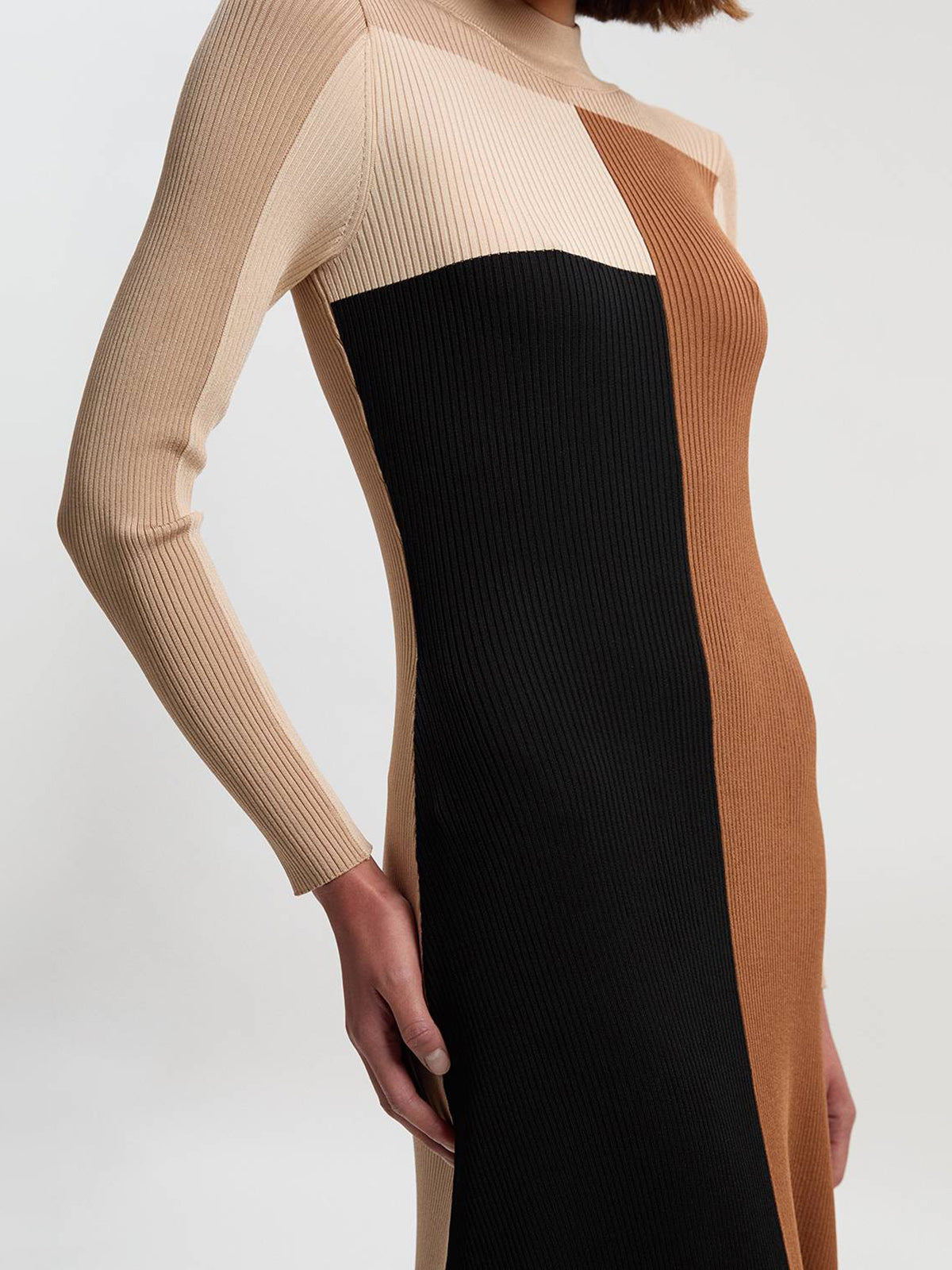 Vestido Canalé Color Block