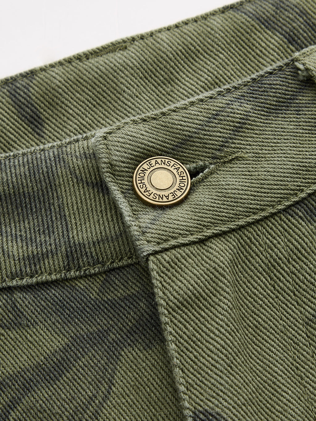 Vintage Floral Straight Denim Pantalón