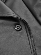Faux-Leather Puff-manga Asimétrico Tailored Chaqueta