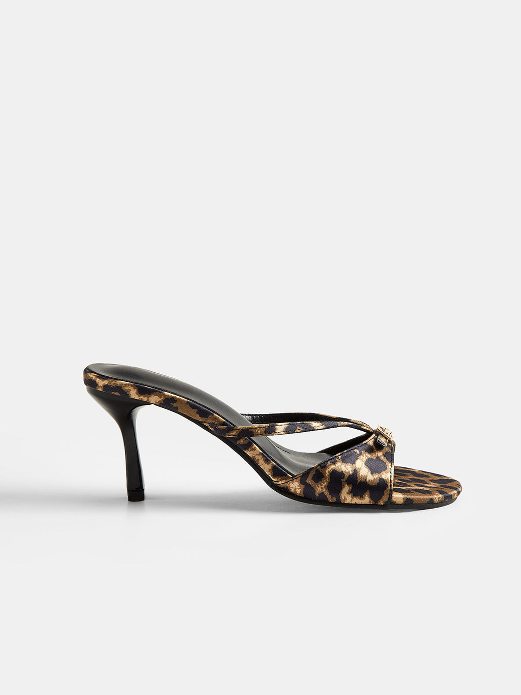Leopardo Hebilla Strap Mule Heels