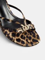 Leopardo Hebilla Strap Mule Heels