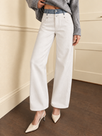 Layered Denim Waistband Pierna Ancha Jeans