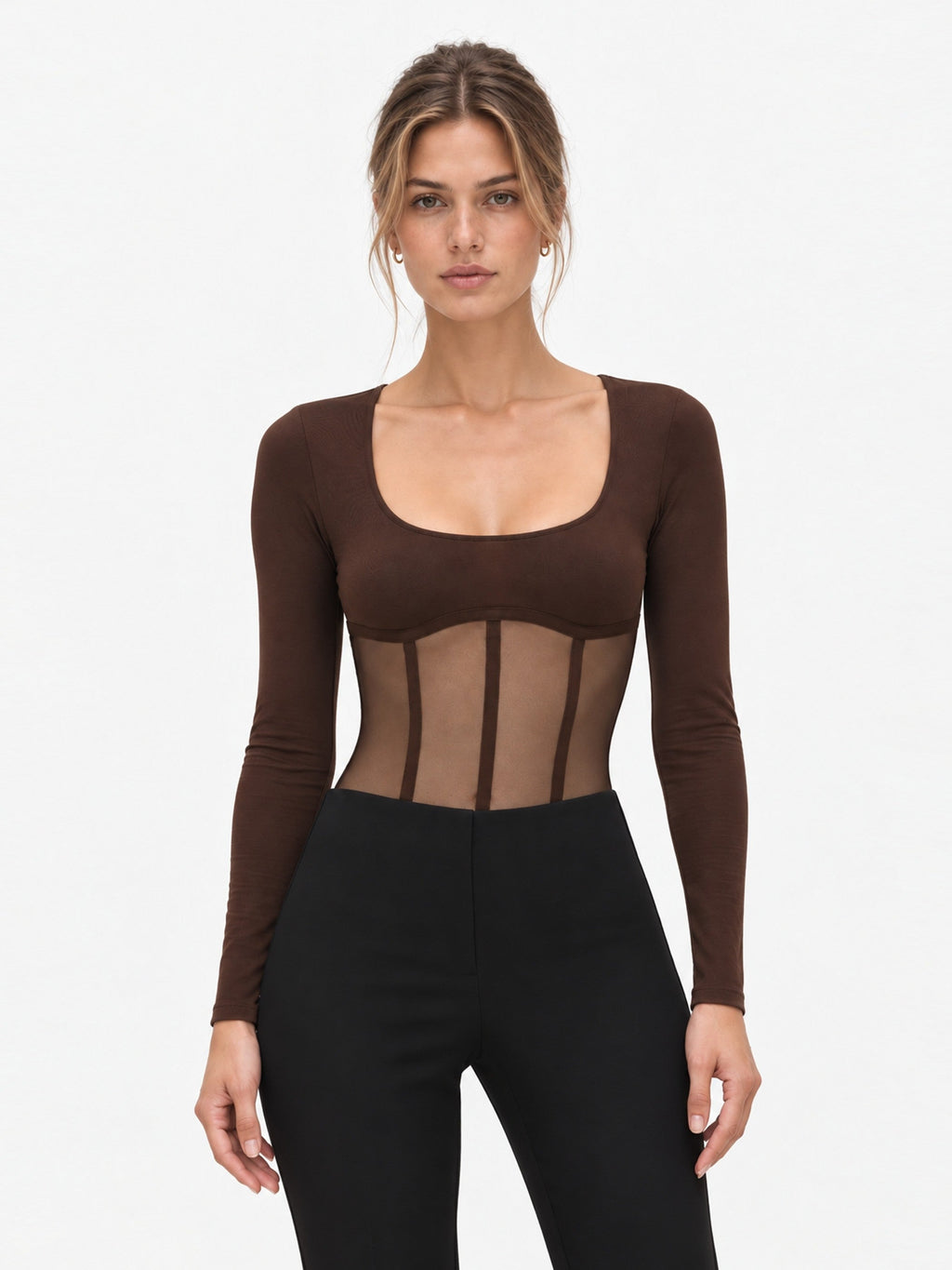 Body de Tul con Escote Cuadrado
