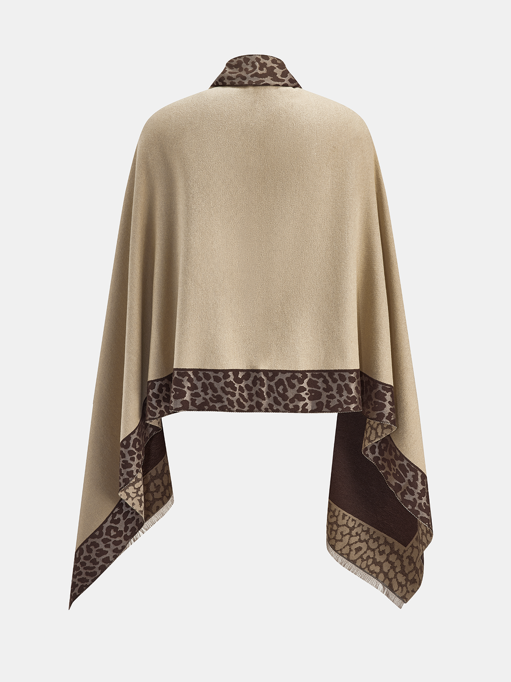 Leopardo estampado Fringed Shawl
