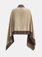 Leopardo estampado Fringed Shawl