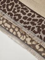 Leopardo estampado Fringed Shawl