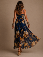 Dulce - Vestido longue à fleurs avec bretelles