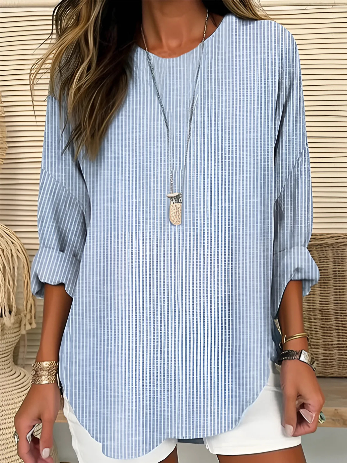 Camisa · Azul Rayas