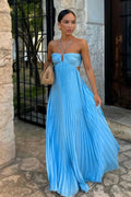 Vestido · Azul Cuello Halter
