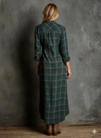 Vestido Camisero · Verde Cuadros