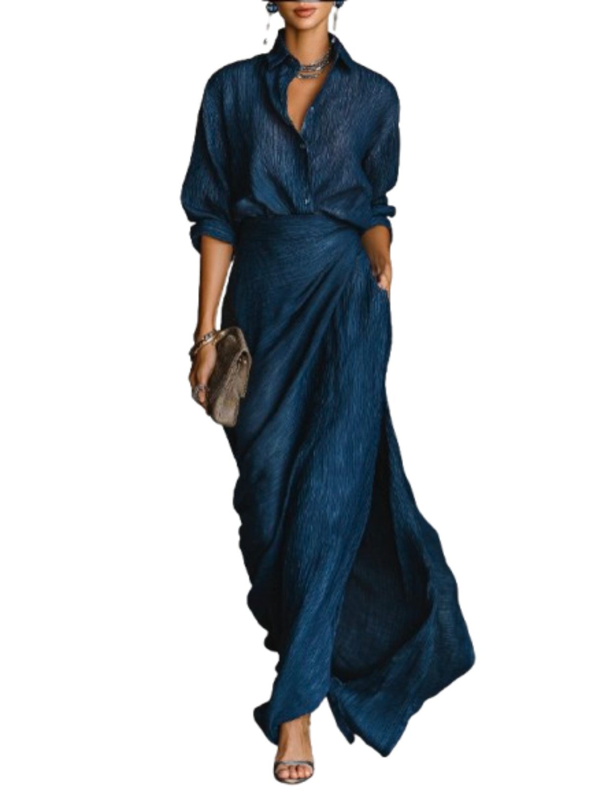 Celina | Vestido Camisero Drapeado