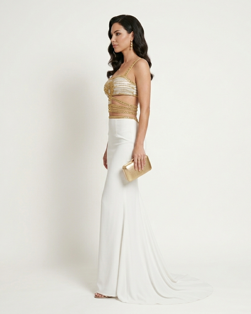 Aurelia | Vestido Imperio Dorado