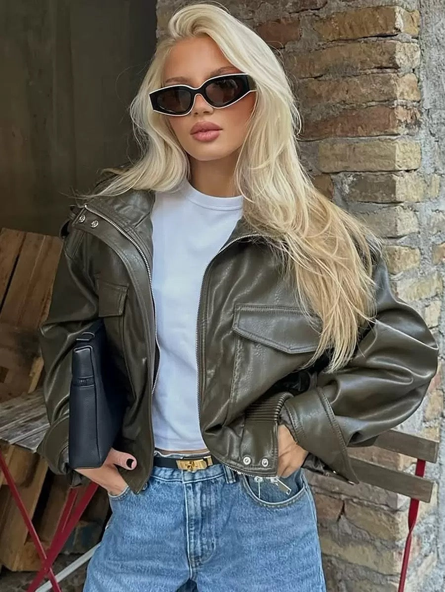 Eliana | Biker Oversize Efecto Piel