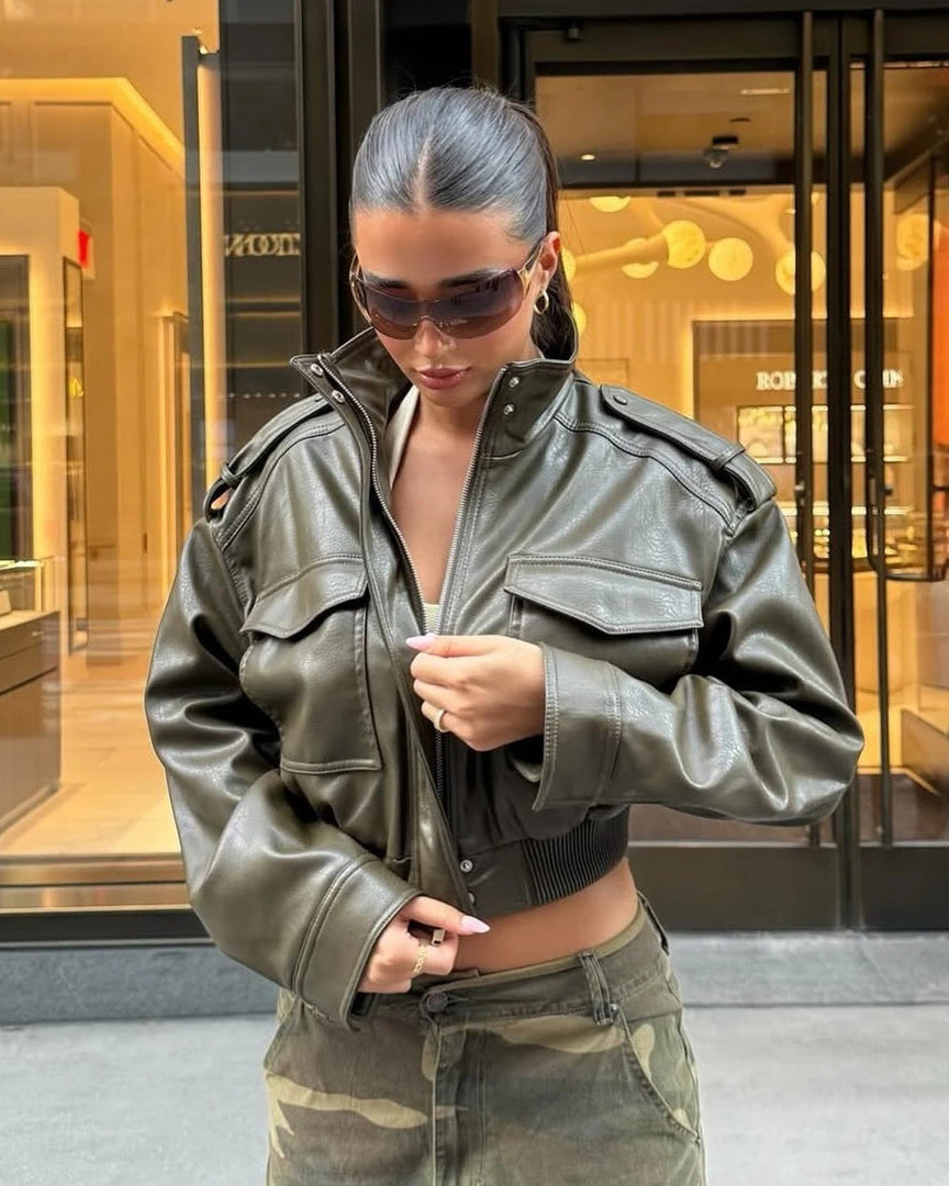 Eliana | Biker Oversize Efecto Piel