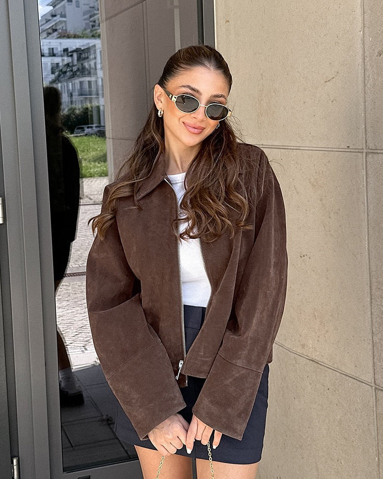 Miranda | Chaqueta Cropped de Ante