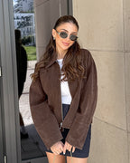 Miranda | Chaqueta Cropped de Ante