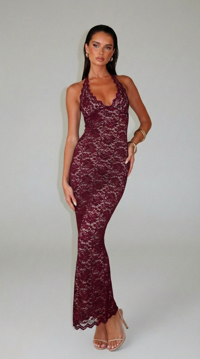 Victoria | Vestido Halter de Encaje
