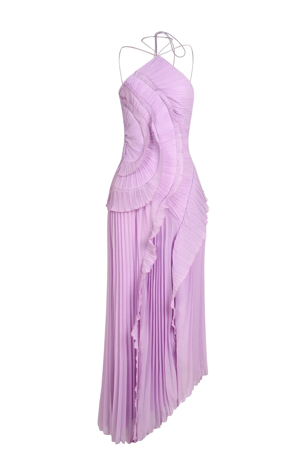Vestido Largo · Lila Plisado