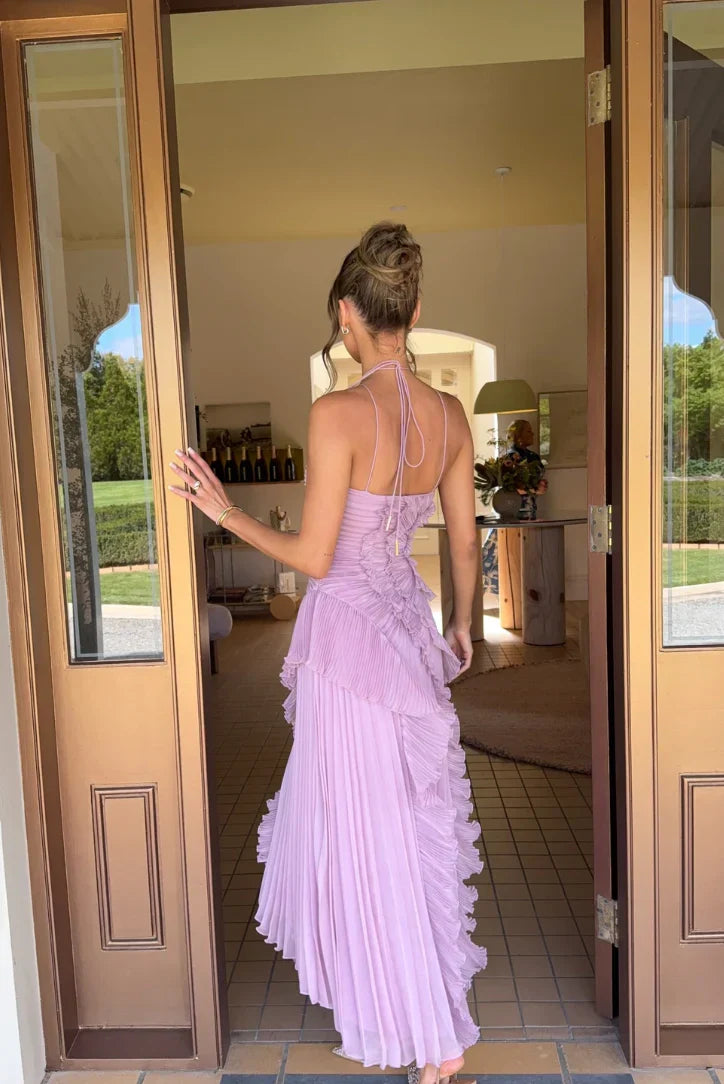 Vestido Largo · Lila Plisado