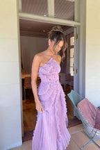 Vestido Largo · Lila Plisado