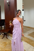Vestido Largo · Lila Plisado