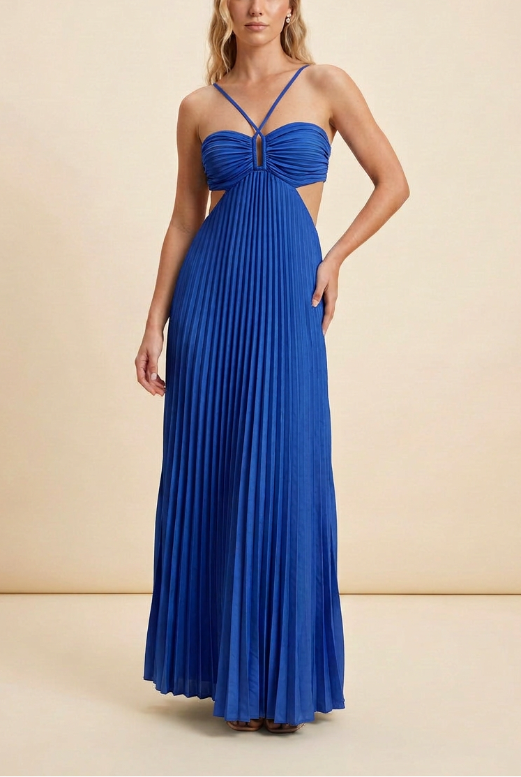 Vestido · Azul Cuello Halter