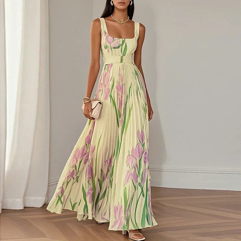 Oriah | Vestido longue à coupe trapèze à motifs floraux