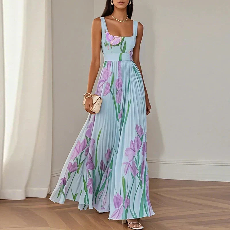 Oriah | Vestido longue à coupe trapèze à motifs floraux