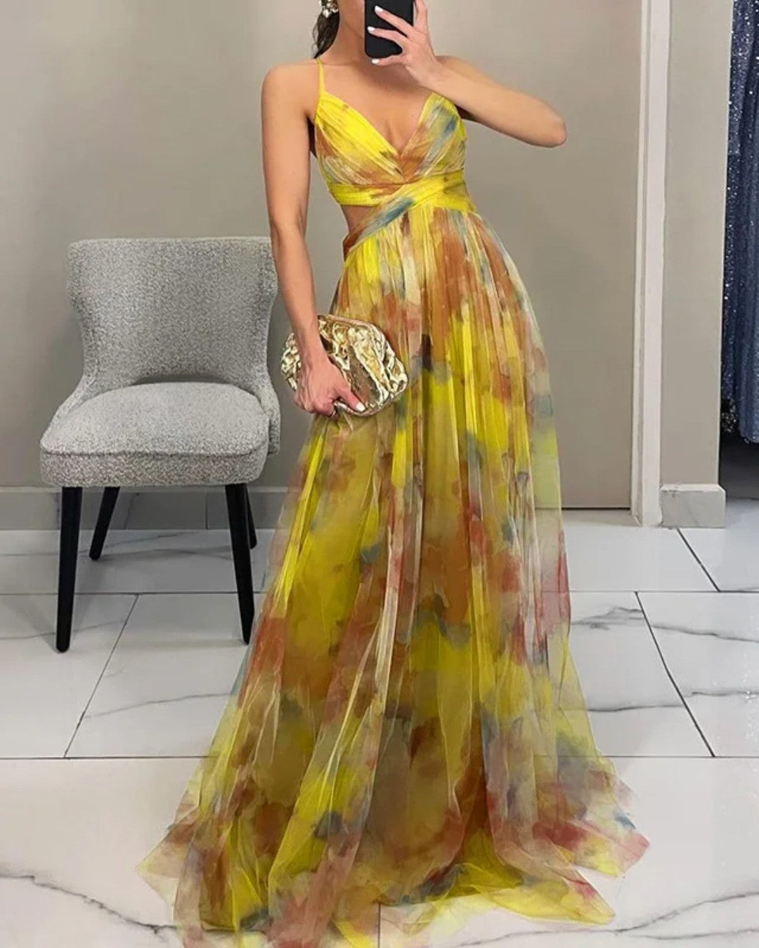 Giselle | Ravissante Vestido longue à imprimé floral