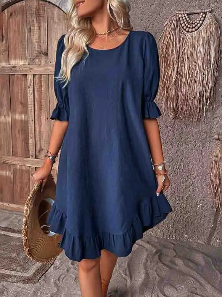 Vestido Corto · Volantes