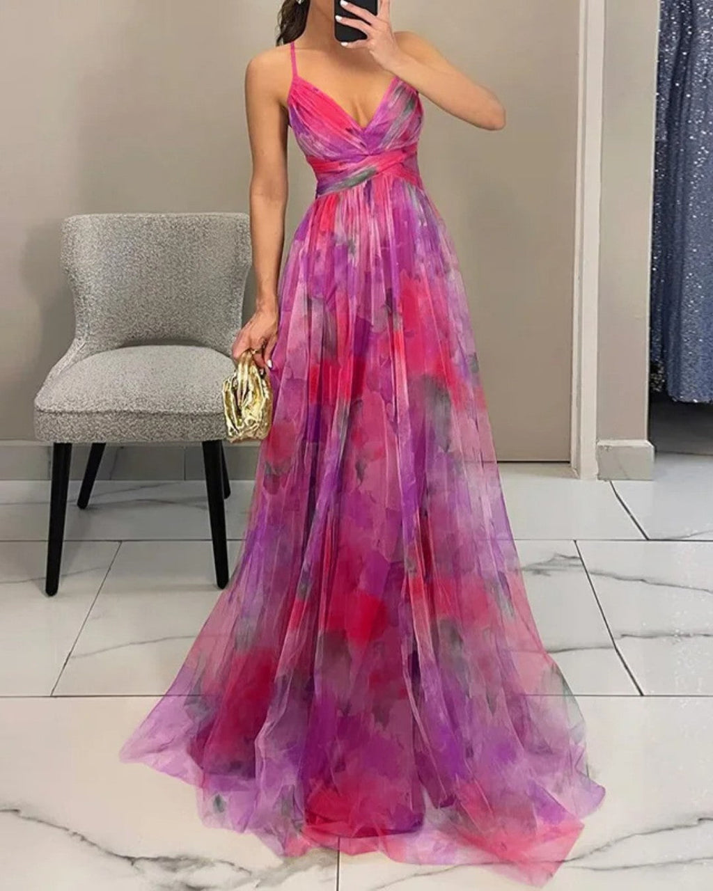 Giselle | Ravissante Vestido longue à imprimé floral