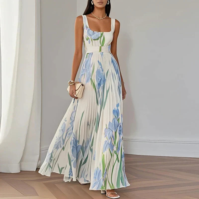 Oriah | Vestido longue à coupe trapèze à motifs floraux
