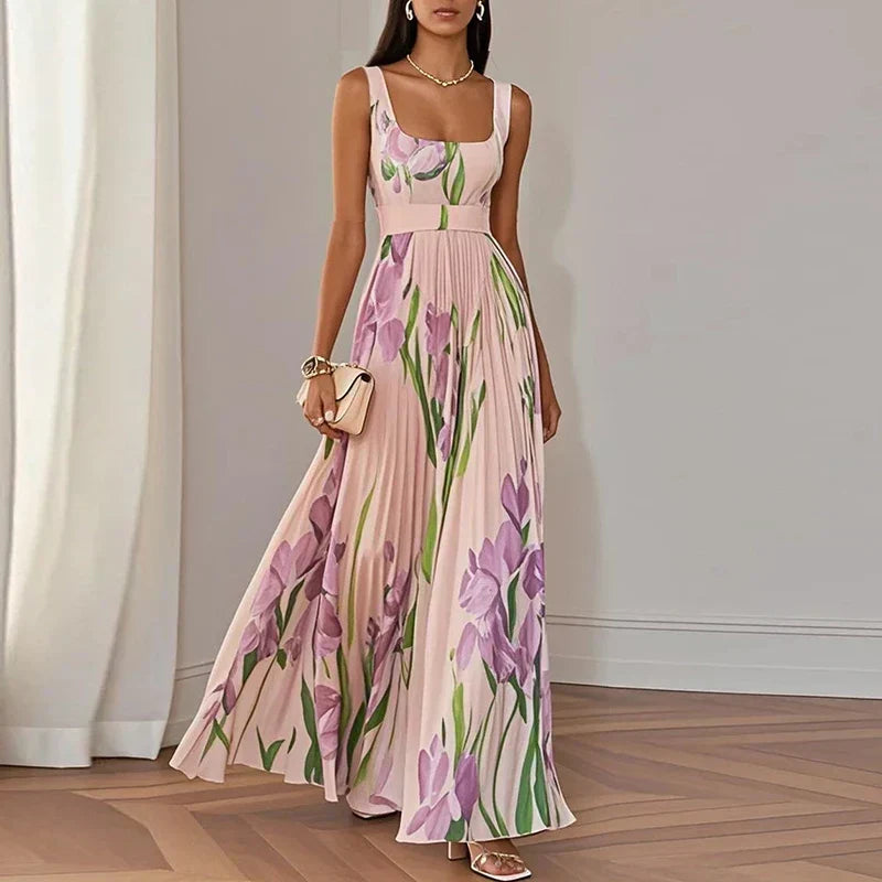 Oriah | Vestido longue à coupe trapèze à motifs floraux