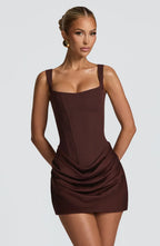 Vestido · Marrón Corsé